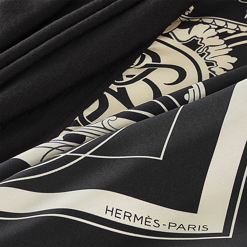Hybride Ex-Libris scarf 90 - Black | Hermès Mainland China